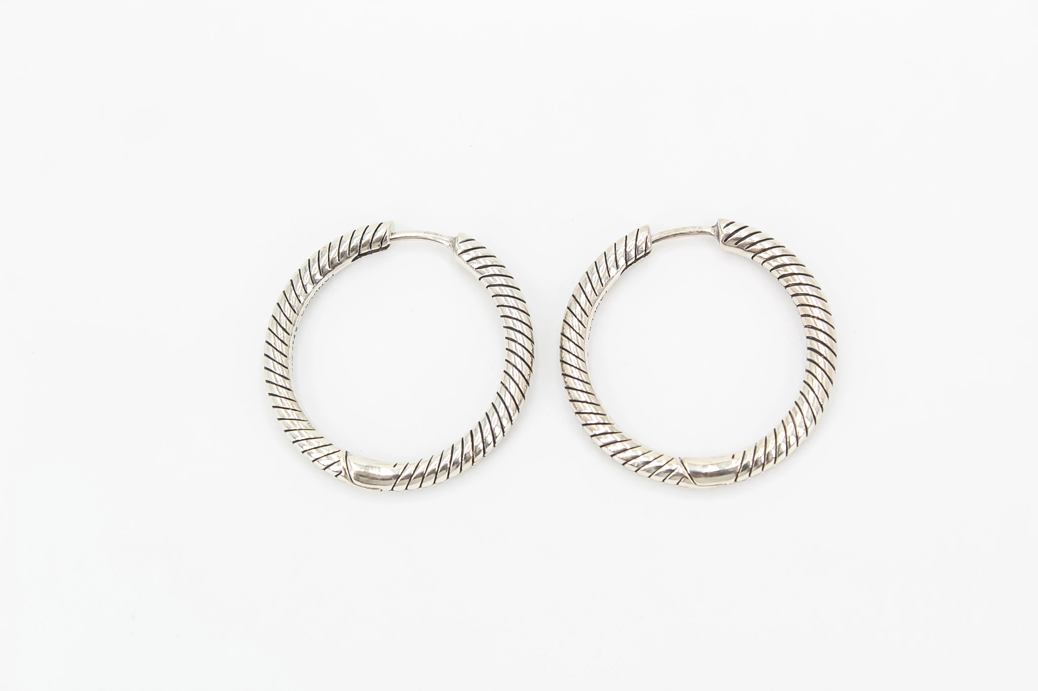 Pendientes aro de plata 925 trenzado