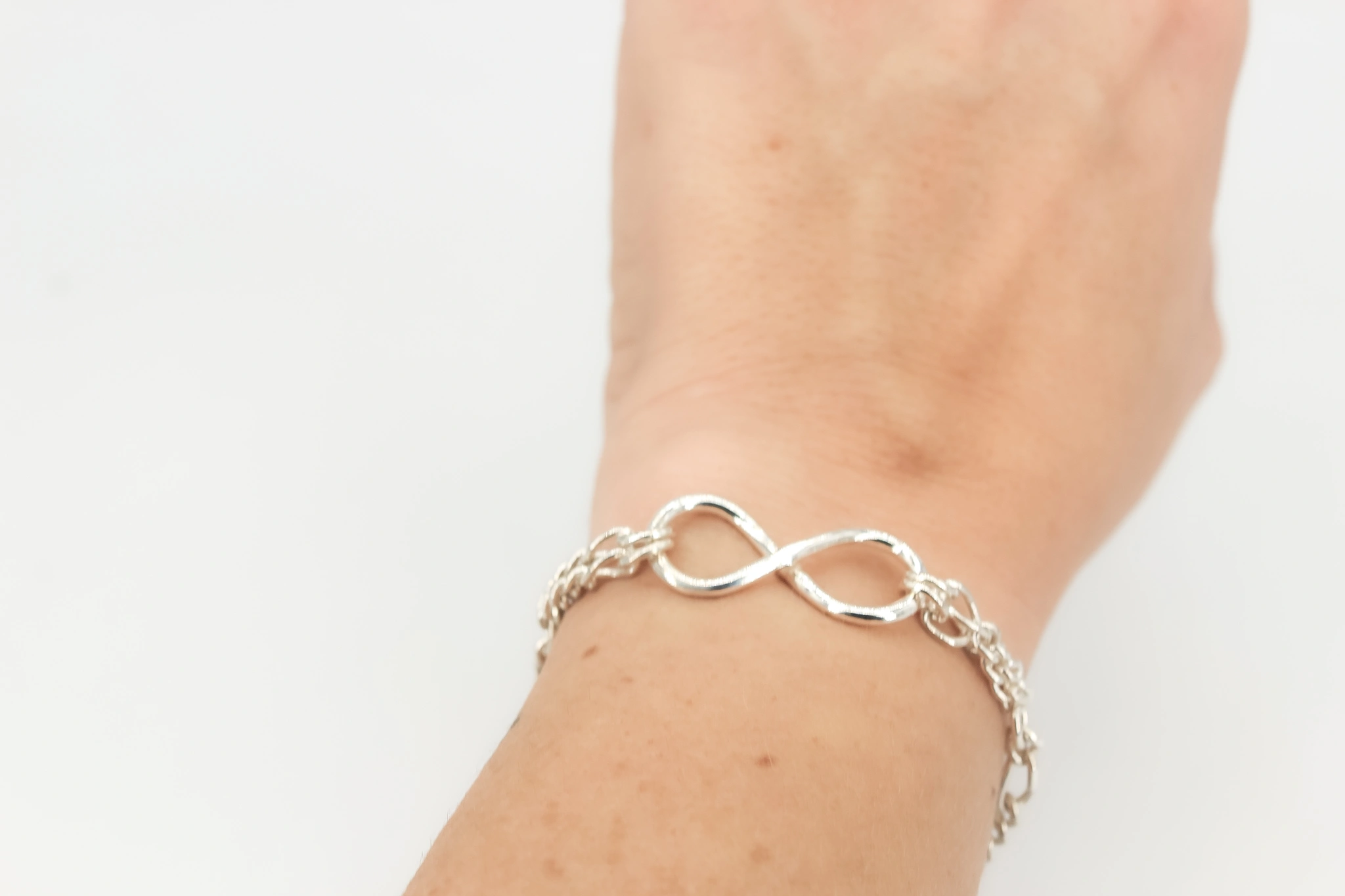 Pulsera de plata 925 Fígaro con infinito — foto 3