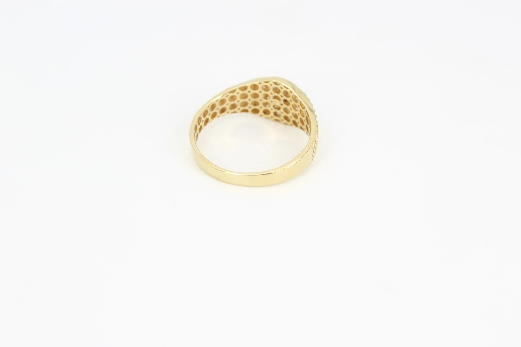 Anillo de oro corona con circonitas 18K — vista alternativa