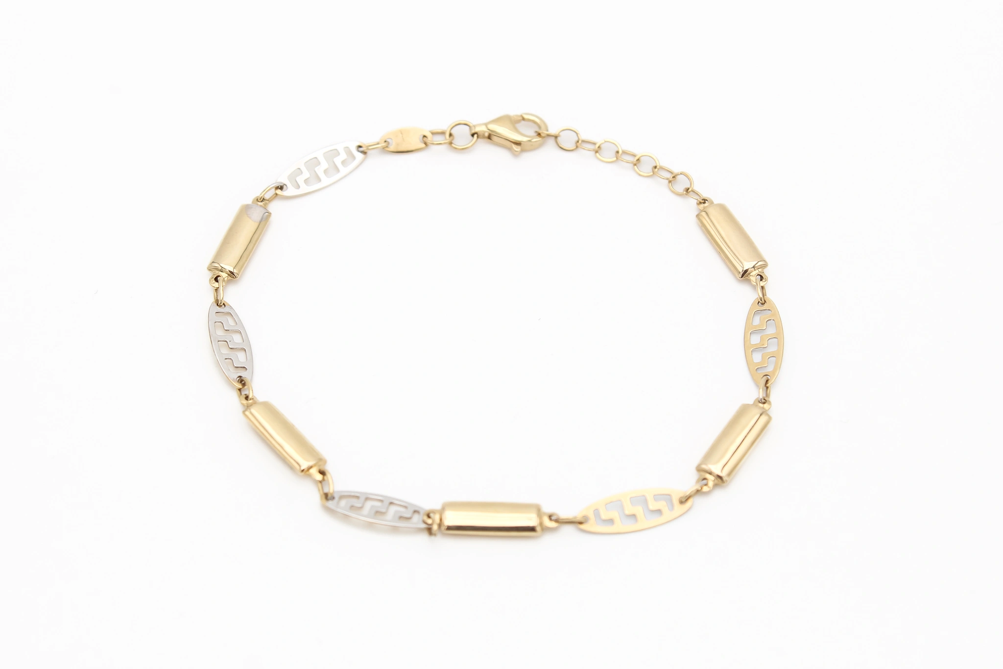 Pulsera veneciana de oro combinado 18K