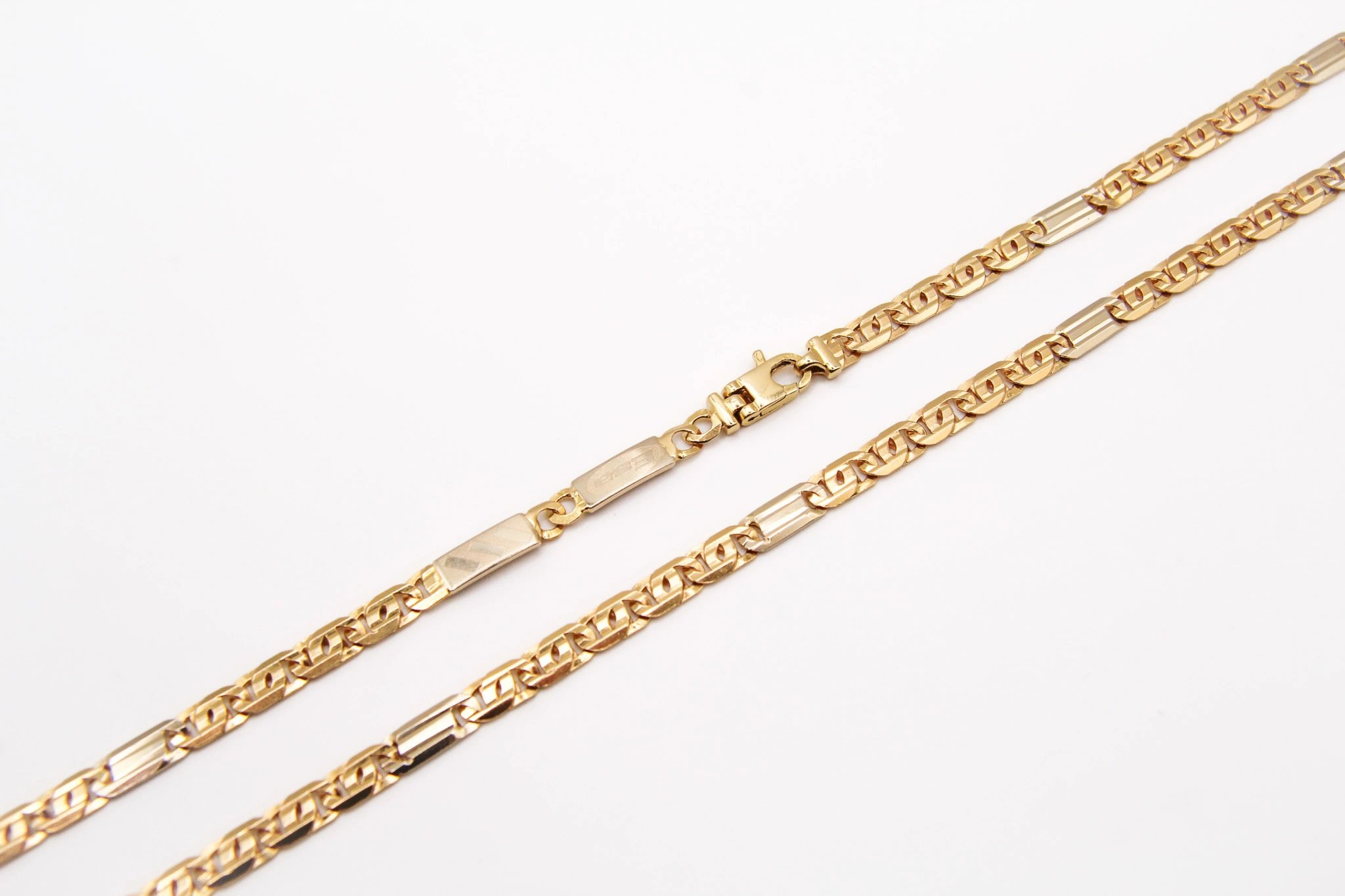 Cadena de oro combinado Fígaro 18K — vista alternativa