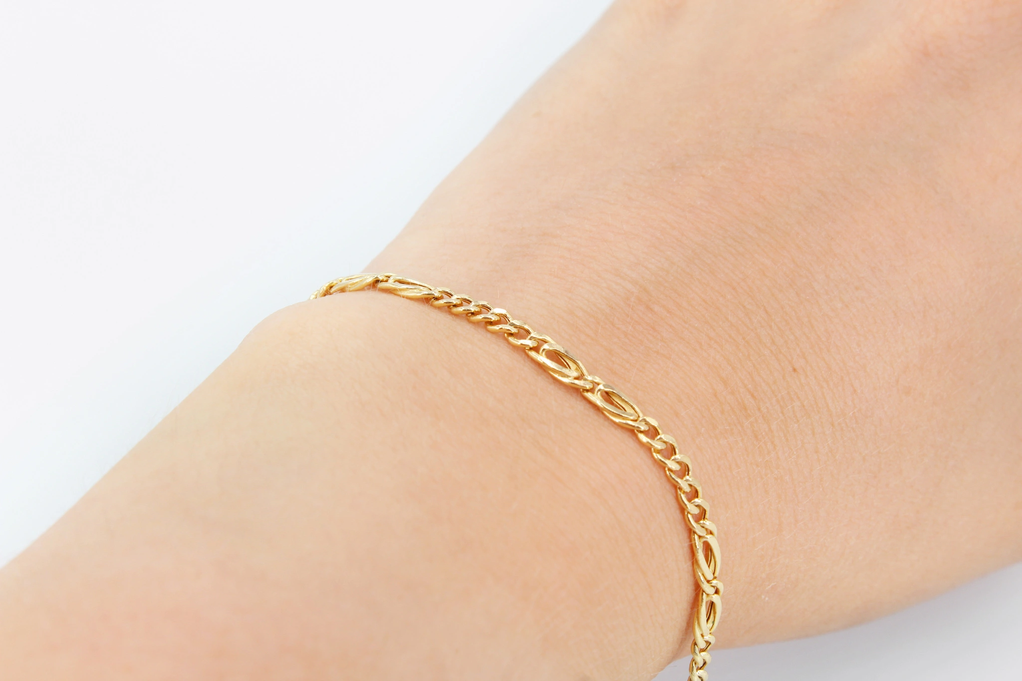 Pulsera Figaro de oro 18K — foto 3